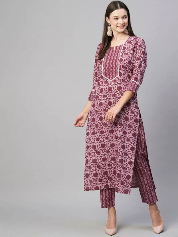 Women Pure Cotton Kurti Pant Set