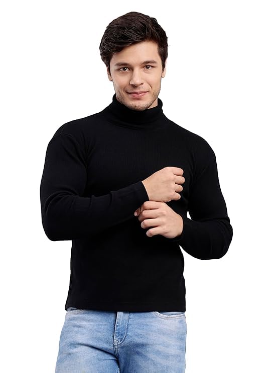 black blink! HIGH Neck Sweater for Men - Black