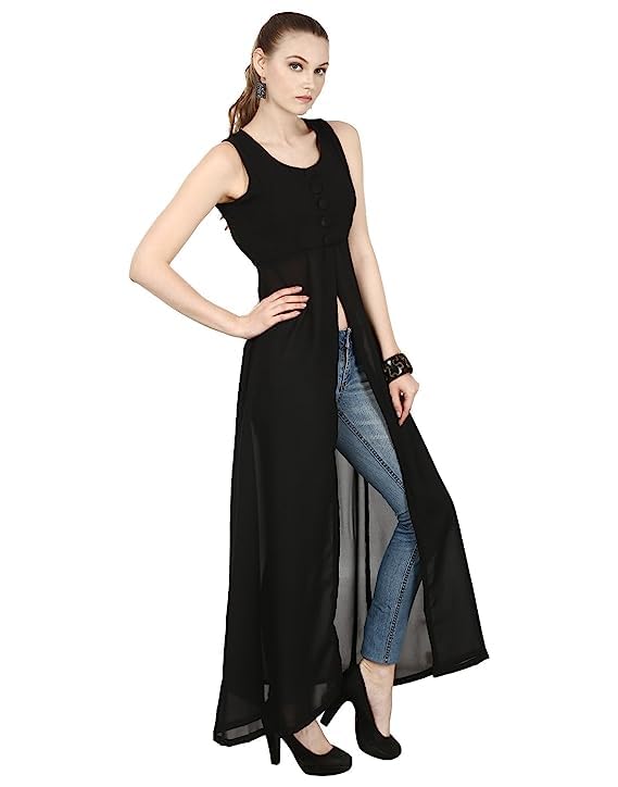 Zasica Villa Long Georgette Front Slit Kurti for Women