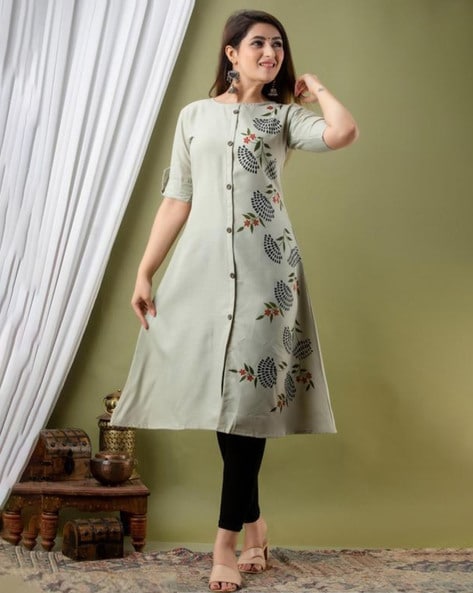 Women Floral Printed A-Line Kurti