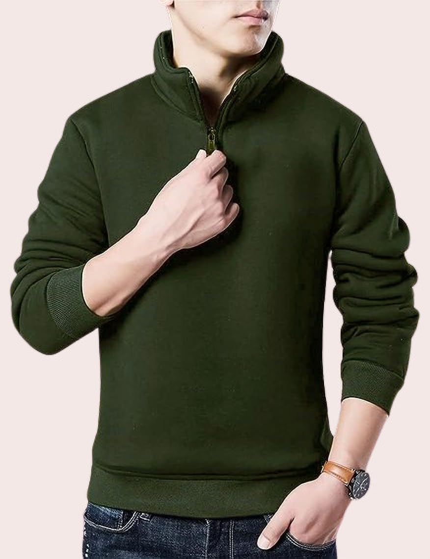 Kushi Flyer Fleece Casual Regular Fit Solid Full Sleeve Sweatshirt for Men™