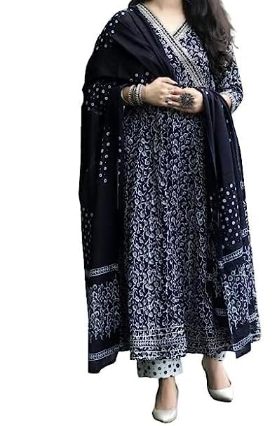 Anarkali Gown with Beautiful sequence Embroidery with Gota deatiling dupatta set