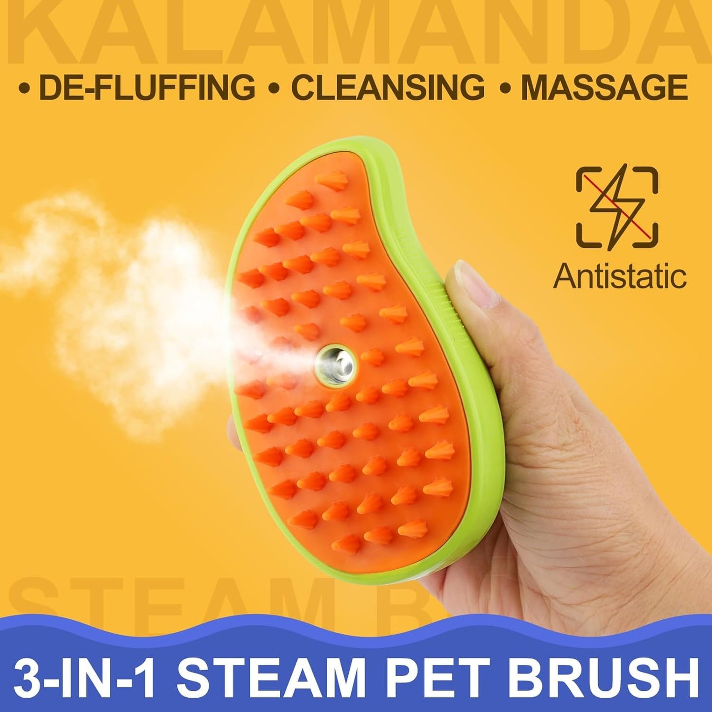 New 3 In1 Steamy Pet Cat Brush Cleanser Vapor, Steaming Pet Hair Brush, Pet