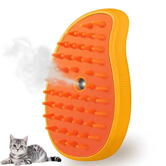 New 3 In1 Steamy Pet Cat Brush Cleanser Vapor, Steaming Pet Hair Brush, Pet