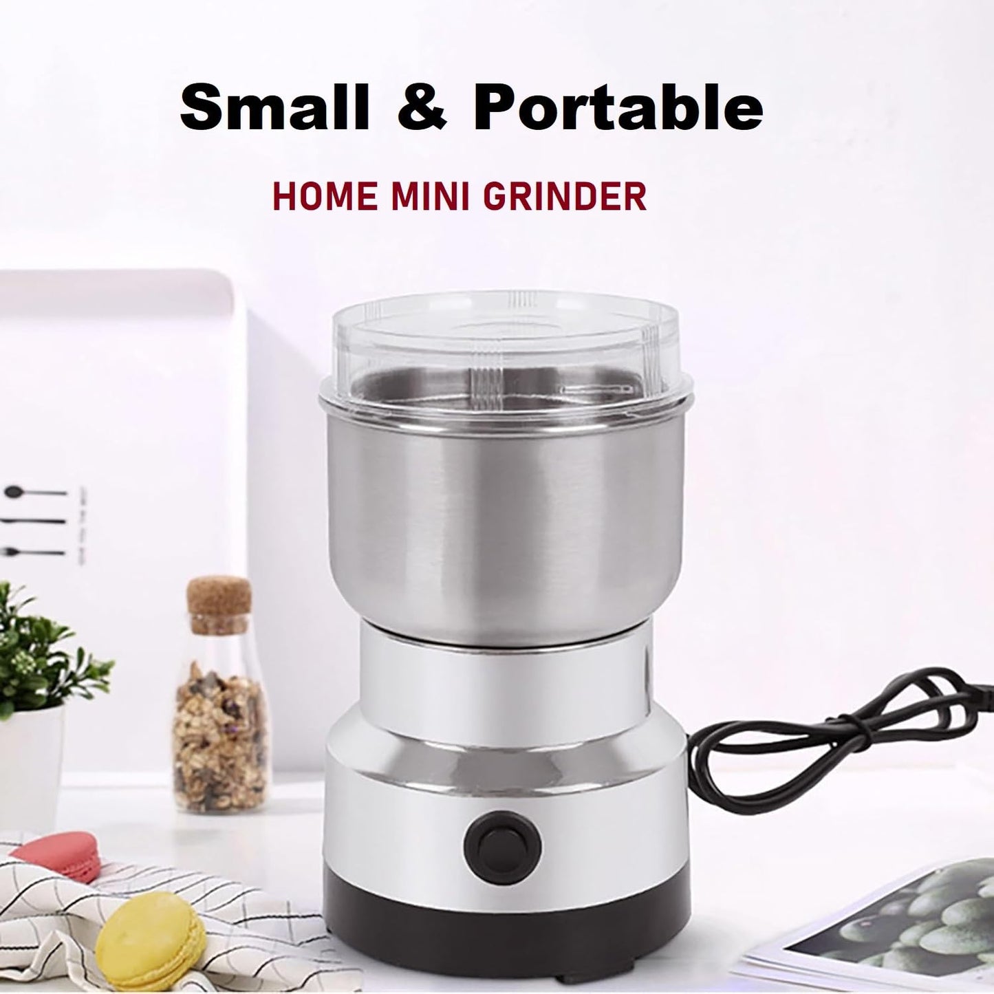 Electric Smash Machine, Multifunction Small Food Grinder Grain Grinder, Portable Coffee Bean Grinder