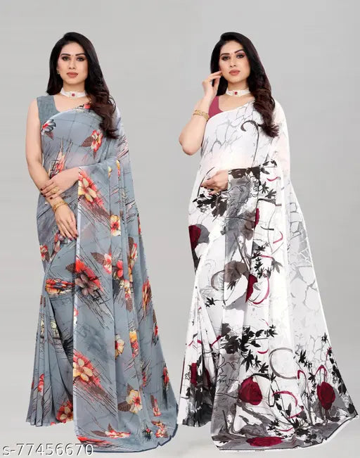 Grey & White Sarees