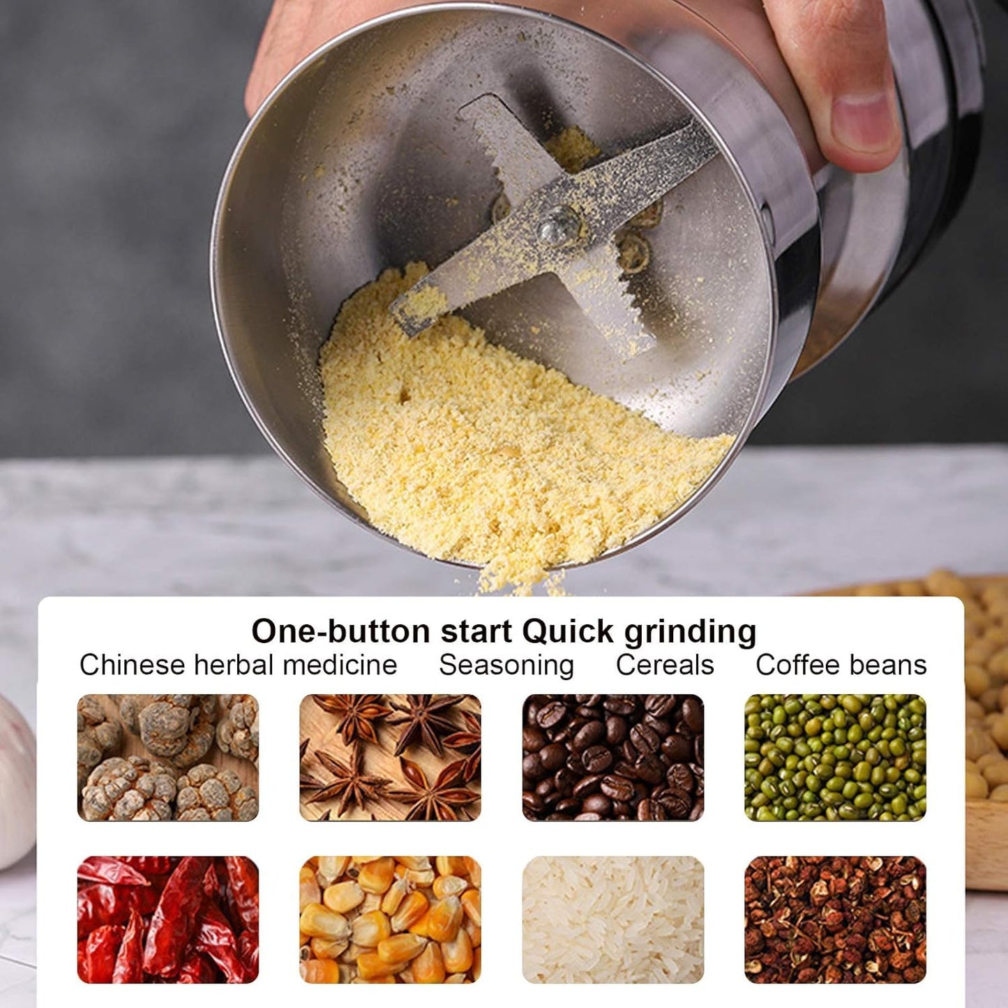 Electric Smash Machine, Multifunction Small Food Grinder Grain Grinder, Portable Coffee Bean Grinder