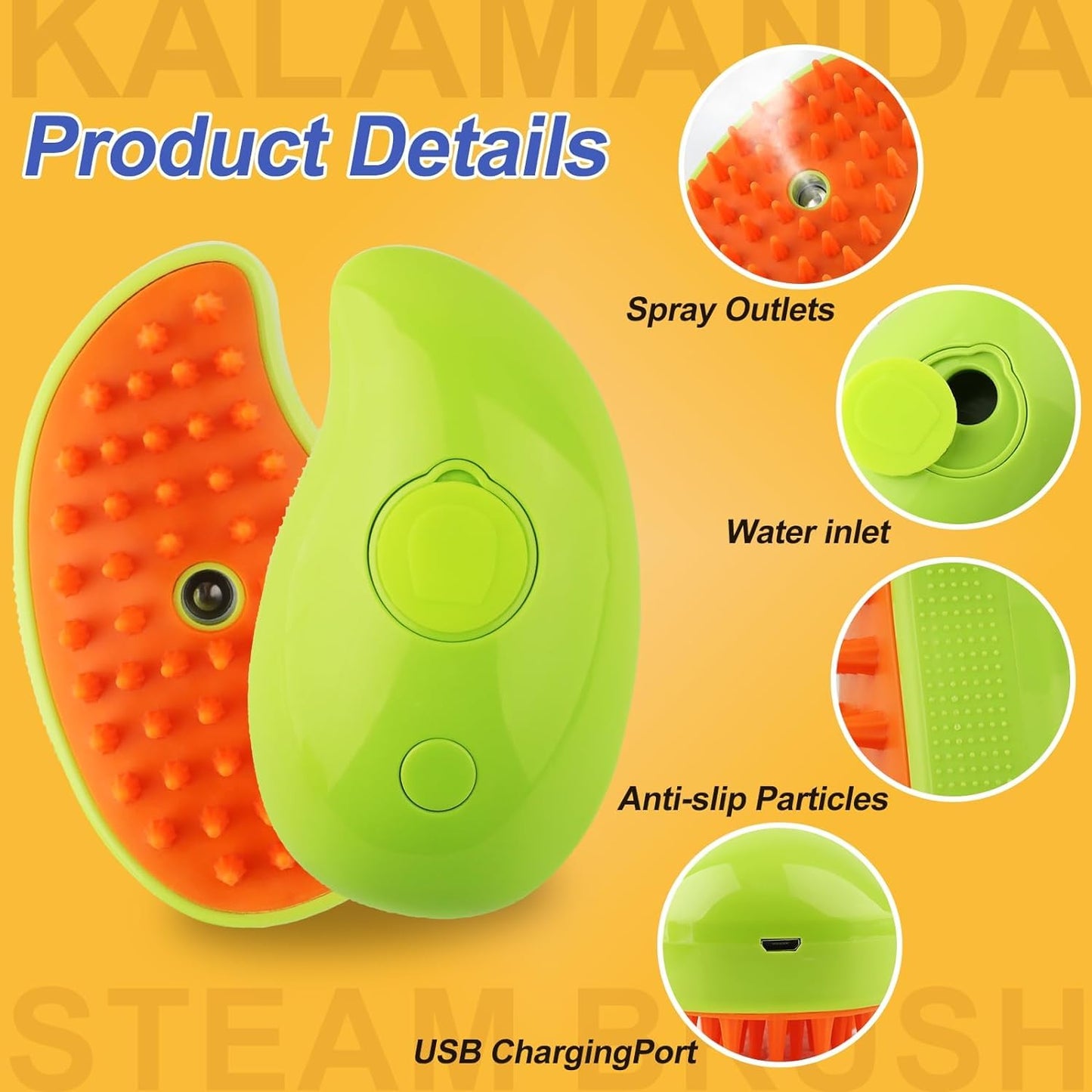 New 3 In1 Steamy Pet Cat Brush Cleanser Vapor, Steaming Pet Hair Brush, Pet