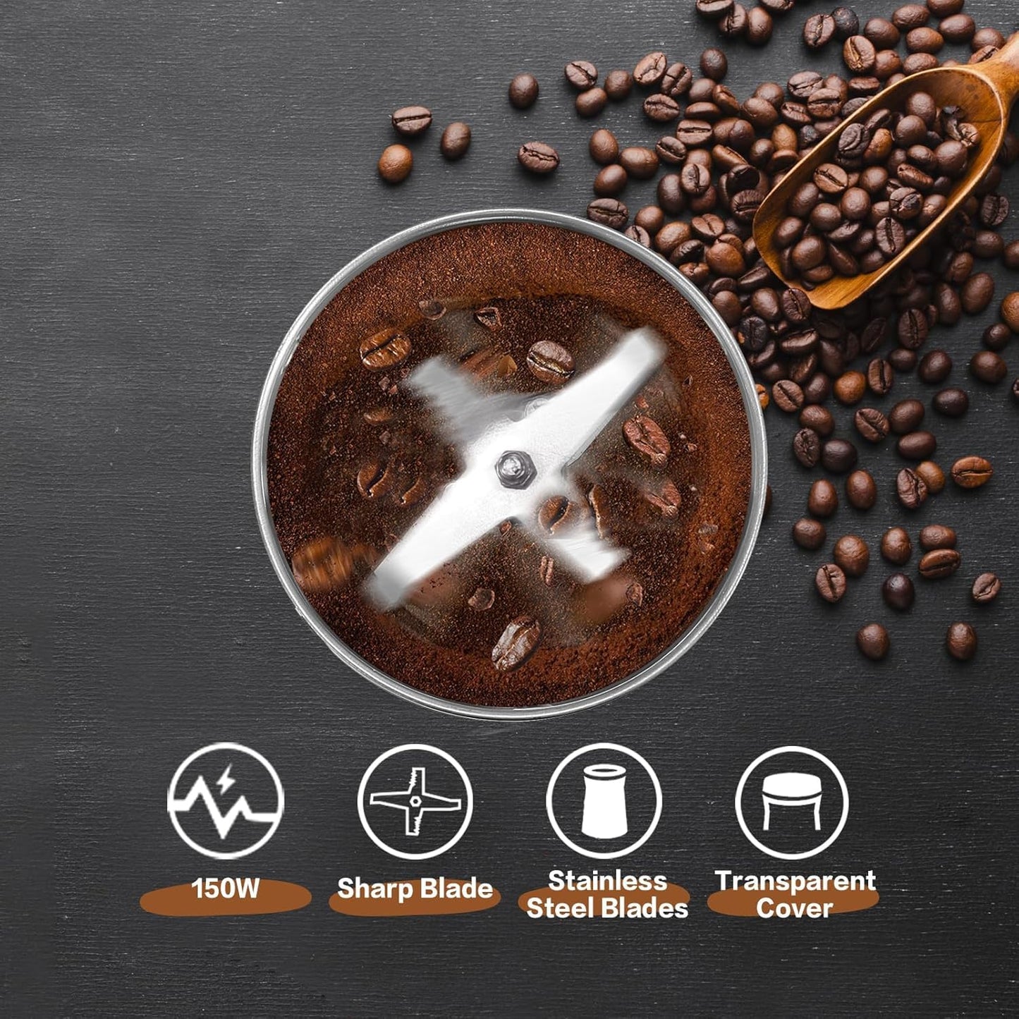 Electric Smash Machine, Multifunction Small Food Grinder Grain Grinder, Portable Coffee Bean Grinder