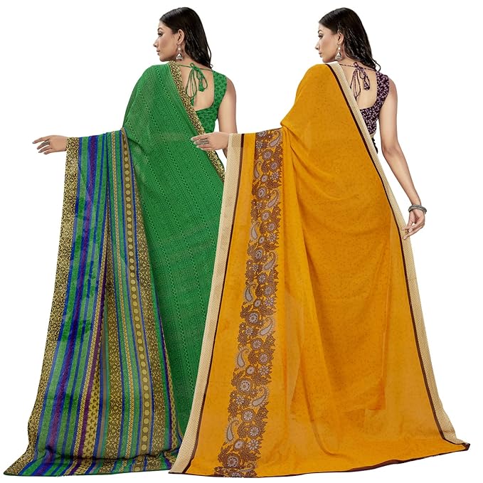 Women Ethnic saree Women's Printed Georgette saree with Unstitched Blouse Piece