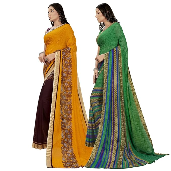 Women Ethnic saree Women's Printed Georgette saree with Unstitched Blouse Piece