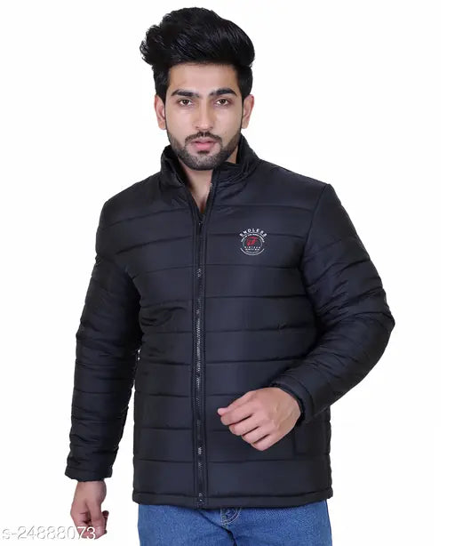 Men Solid Bomber Jacket