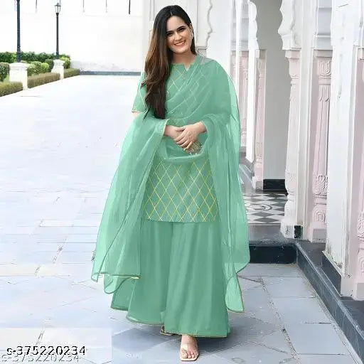 Zestleaf Viscose Rayon Kurta and Sharara