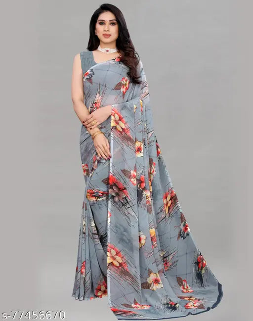 Grey & White Sarees