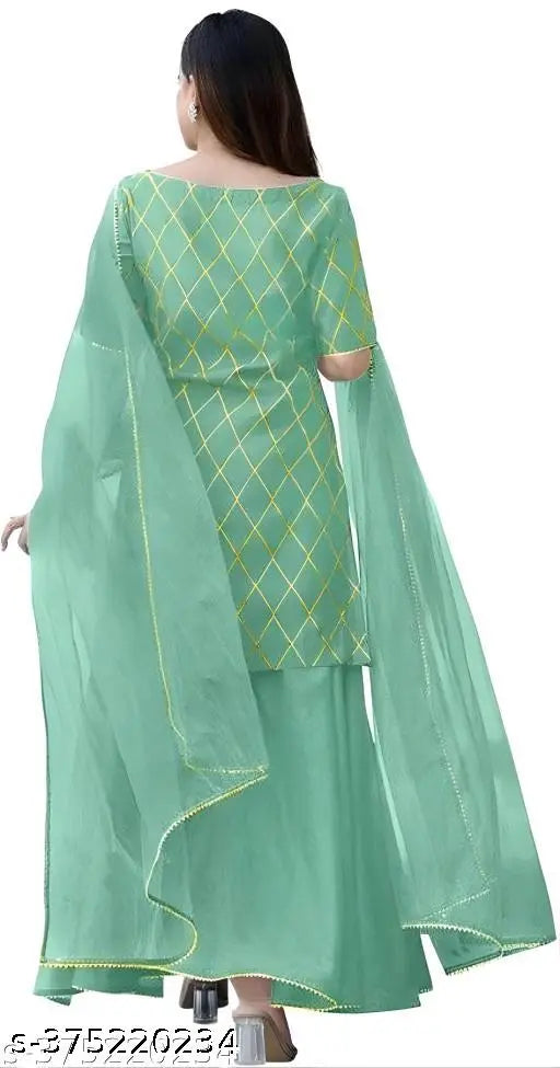 Zestleaf Viscose Rayon Kurta and Sharara