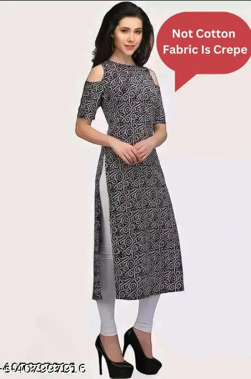 White and Black Design Kurti